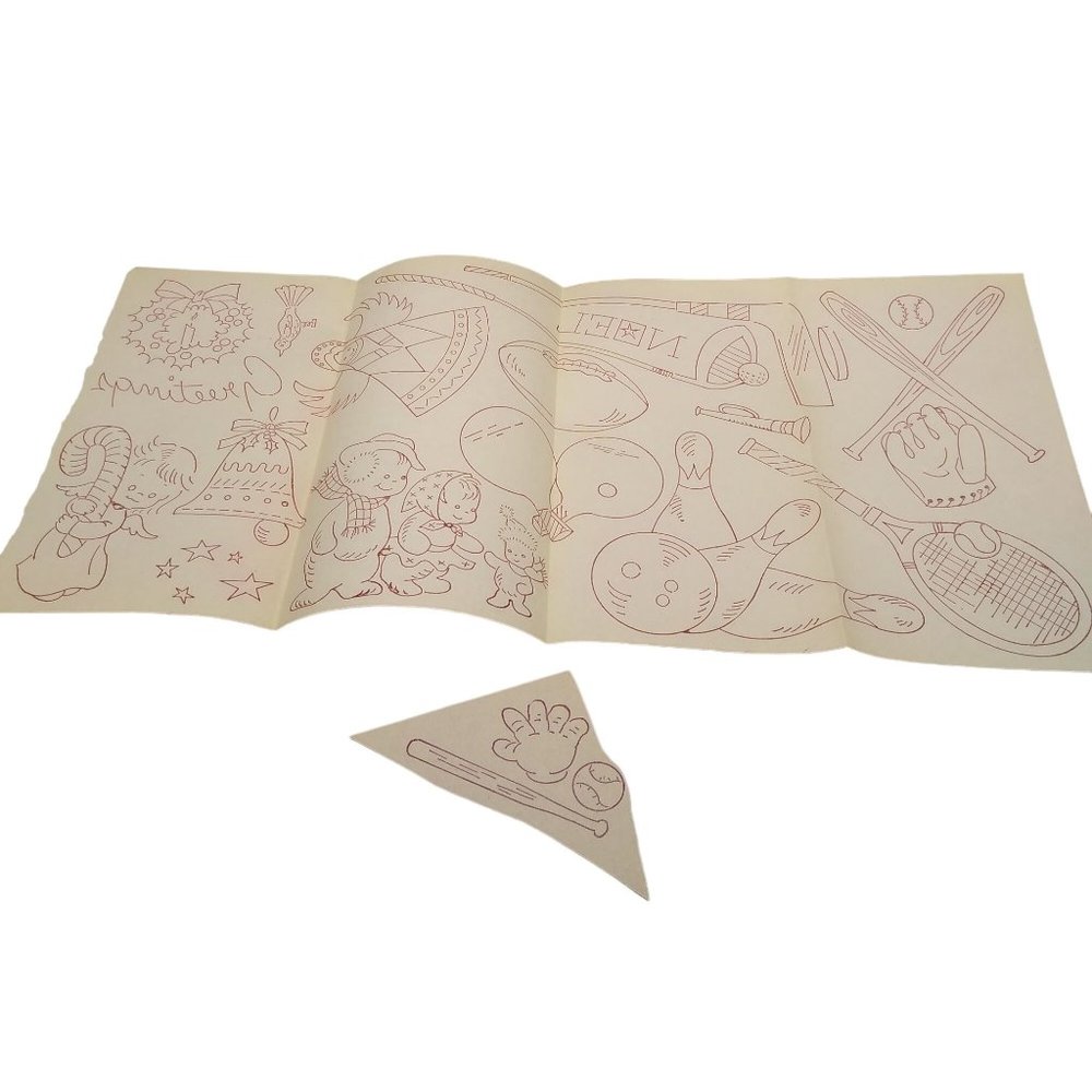 Vintage Christmas Holiday Transfer Patterns, MCM Workbasket Iron On Transfers